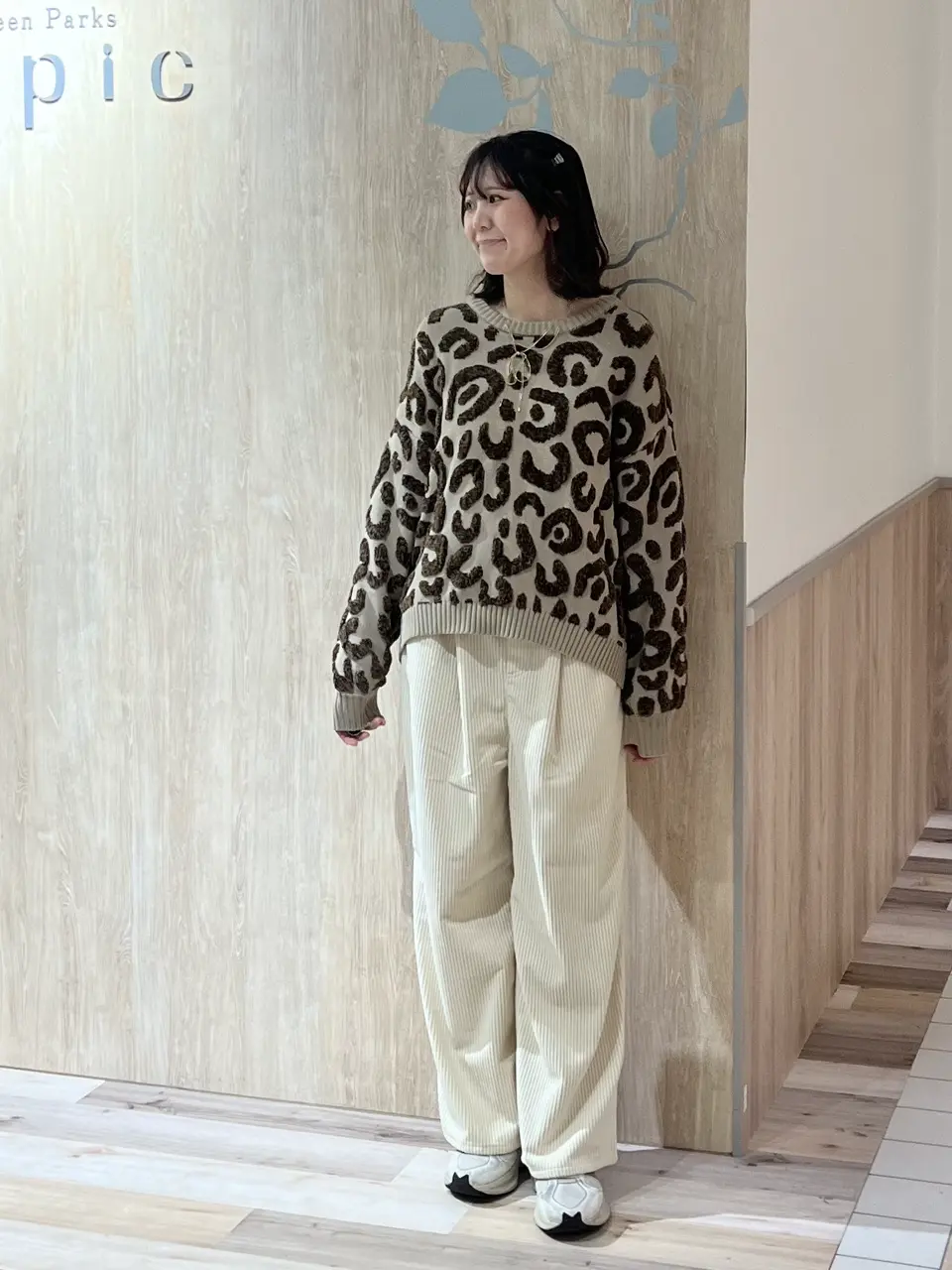 furry rate レオパードジャカードニット/Green Parks（グリーン