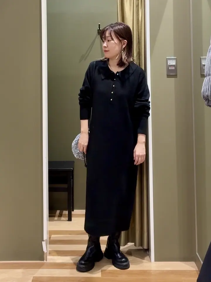 金釦ポロシャツニットワンピース/Green Parks（グリーン パークス）の