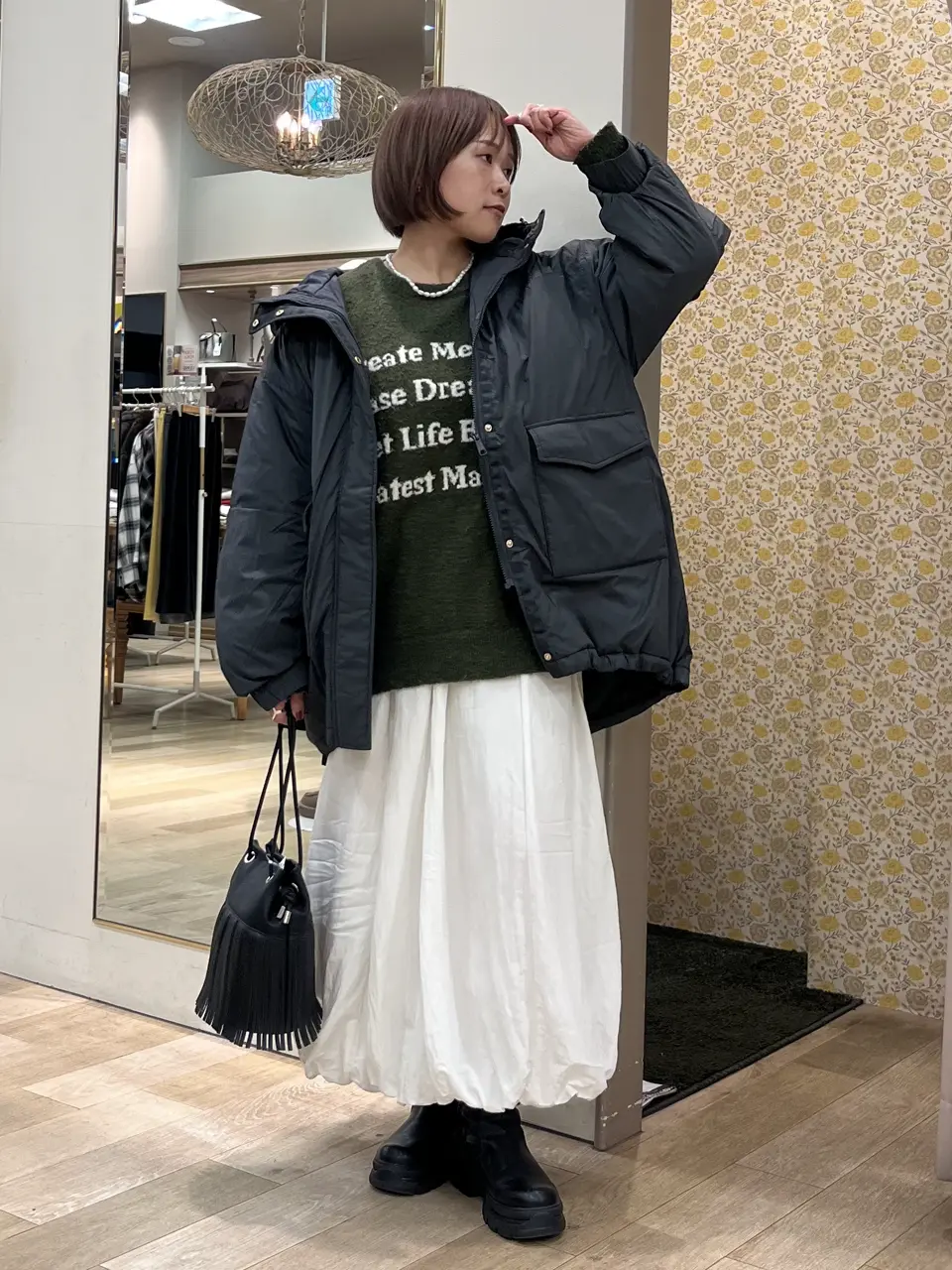 微光沢サテンバルーンスカート/Green Parks（グリーン パークス）の