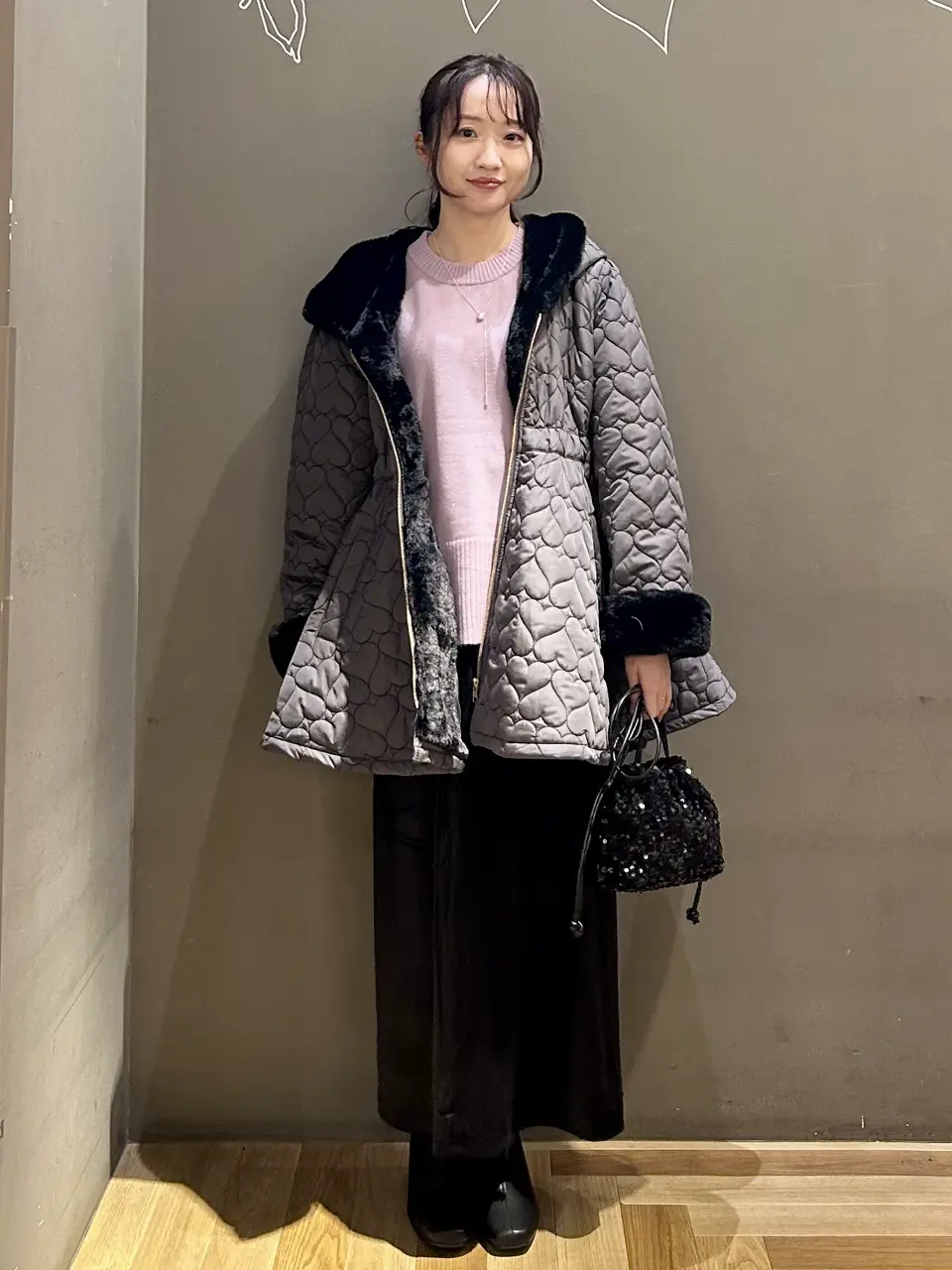 OTO.HA.ベロアスパンコールショルダーバック/Green Parks（グリーン