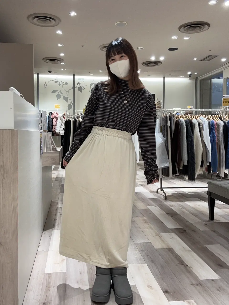 minia フェイクムートンショートブーツ/Green Parks（グリーン