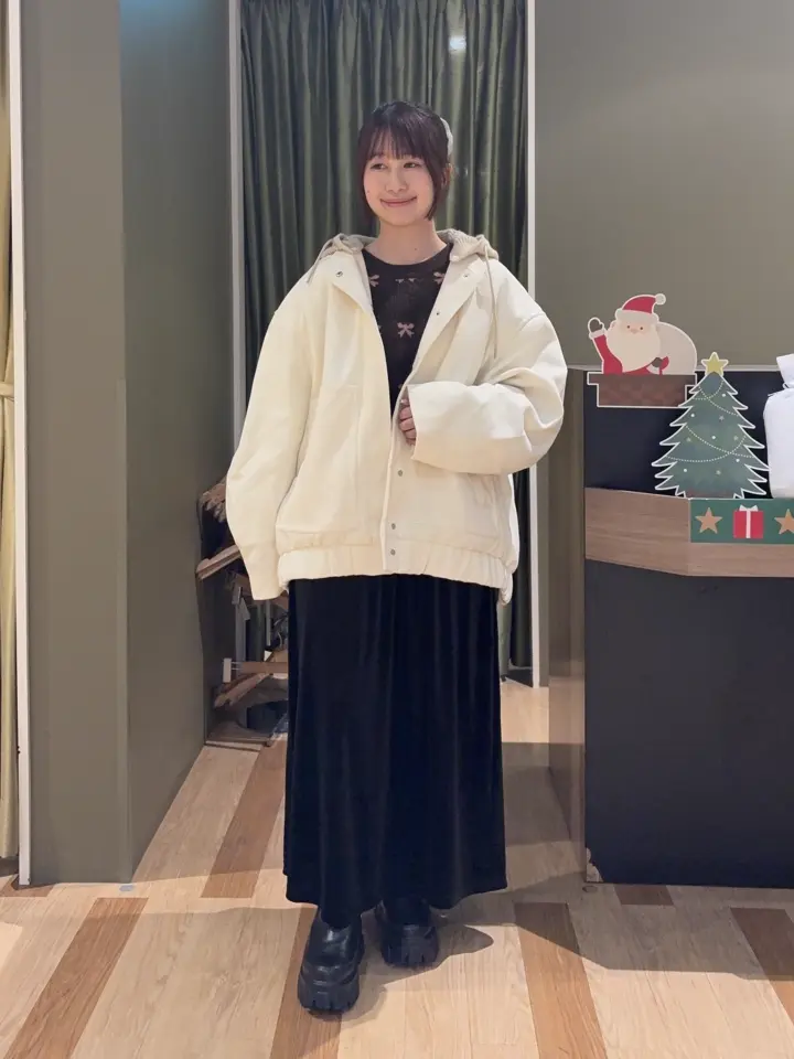 ニットフード付きウーリーブルゾン/Green Parks（グリーン パークス