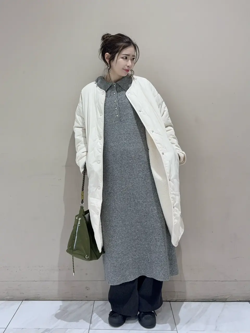 金釦ポロシャツニットワンピース/Green Parks（グリーン パークス）の