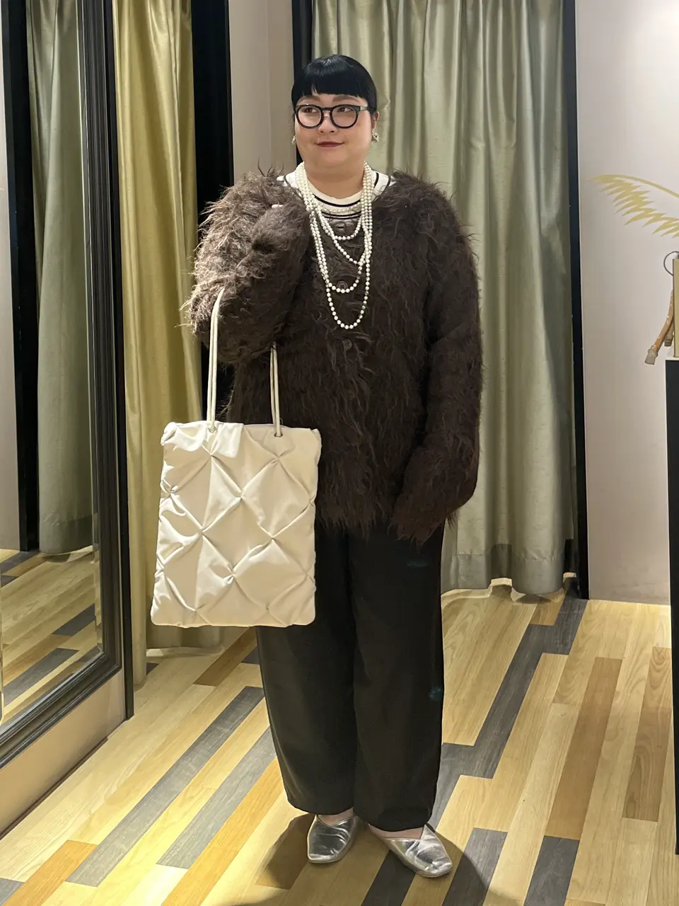 swing by 2wayロング起毛カーディガン/Green Parks（グリーン パークス