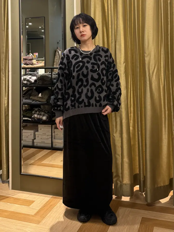 furry rate レオパードジャカードニット/Green Parks（グリーン