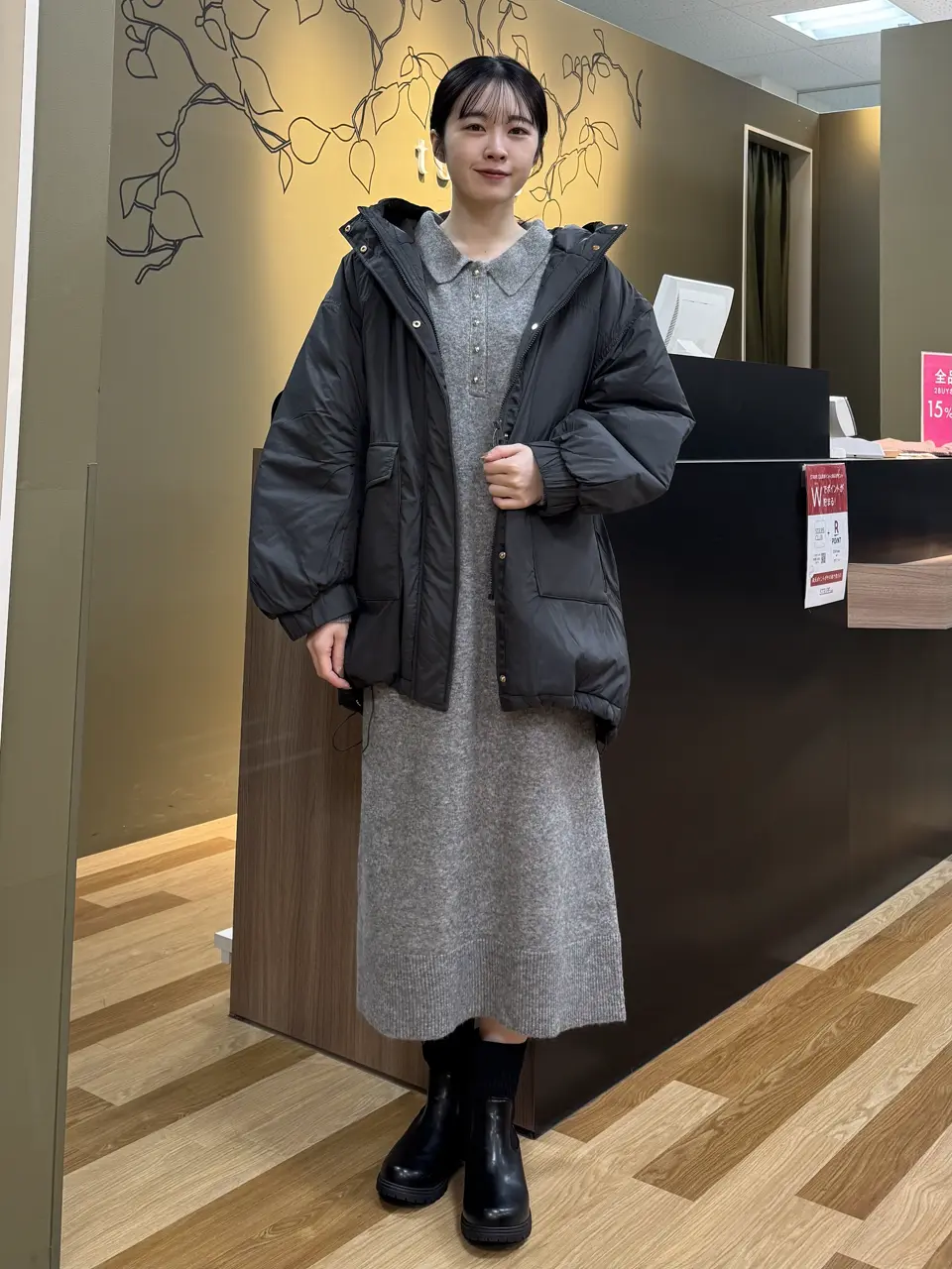 金釦ポロシャツニットワンピース/Green Parks（グリーン パークス）の