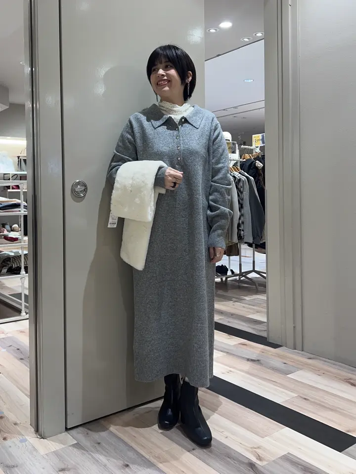 金釦ポロシャツニットワンピース/Green Parks（グリーン パークス）の