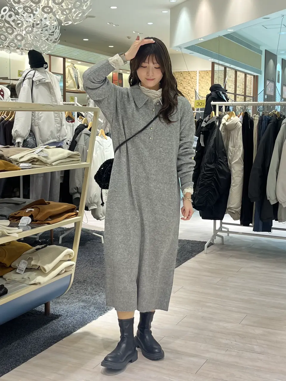 金釦ポロシャツニットワンピース/Green Parks（グリーン パークス）の