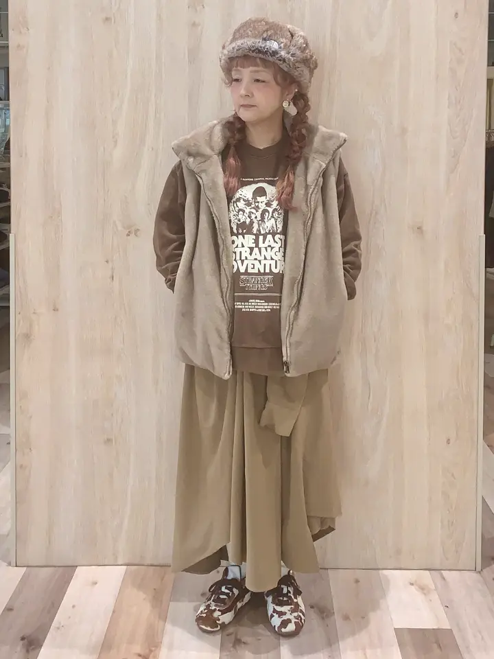 スタンドカラーZIPファーベスト/Green Parks（グリーン パークス）の