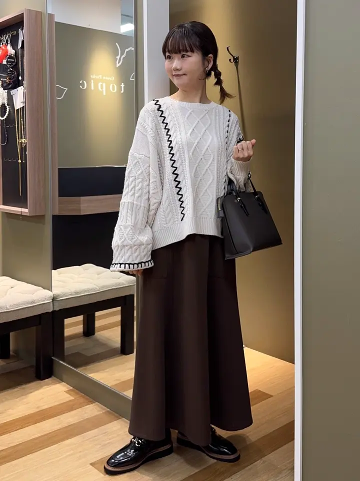 ELENCARE DUE サイドポケットフレアスカート/Green Parks（グリーン