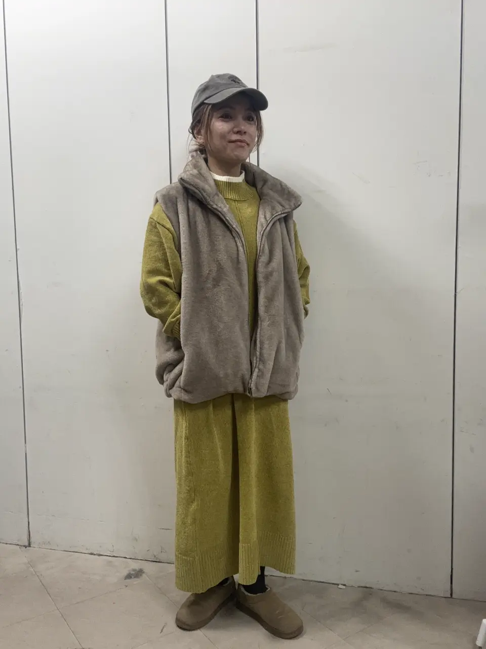 スタンドカラーZIPファーベスト/Green Parks（グリーン パークス）の