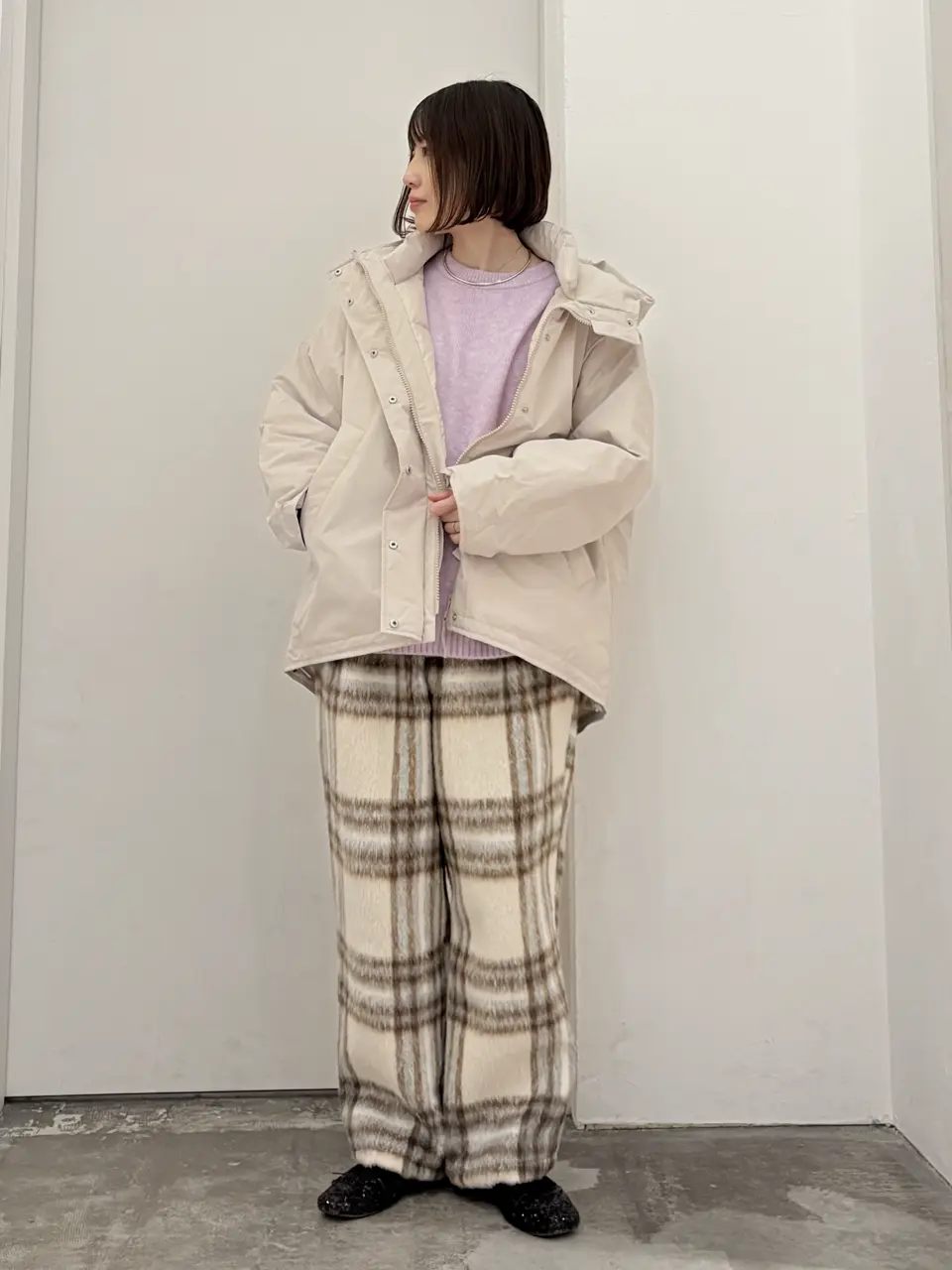 □WITH KURUMI NAKATA チェックコクーンパンツ/Green Parks（グリーン