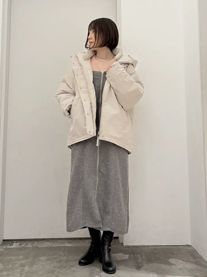 フロントZIPツイードキャミワンピース/Green Parks（グリーン パークス