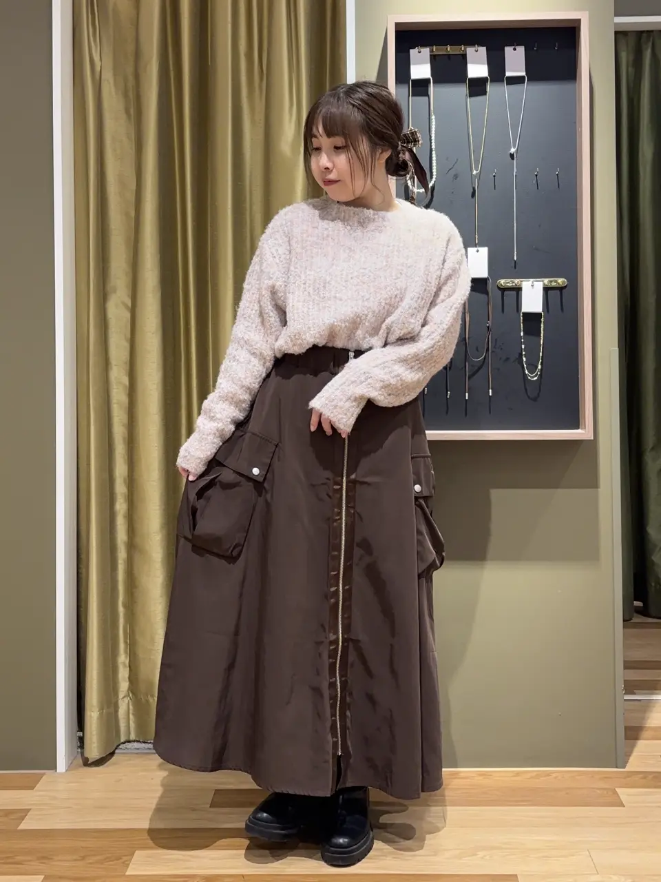 SUGAR SPOON ミリタリーフレアスカート/Green Parks（グリーン