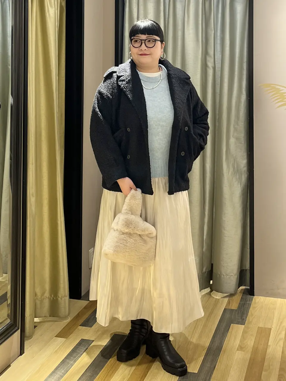 ETS.ミンク風ファーミニトートバック/Green Parks（グリーン パークス