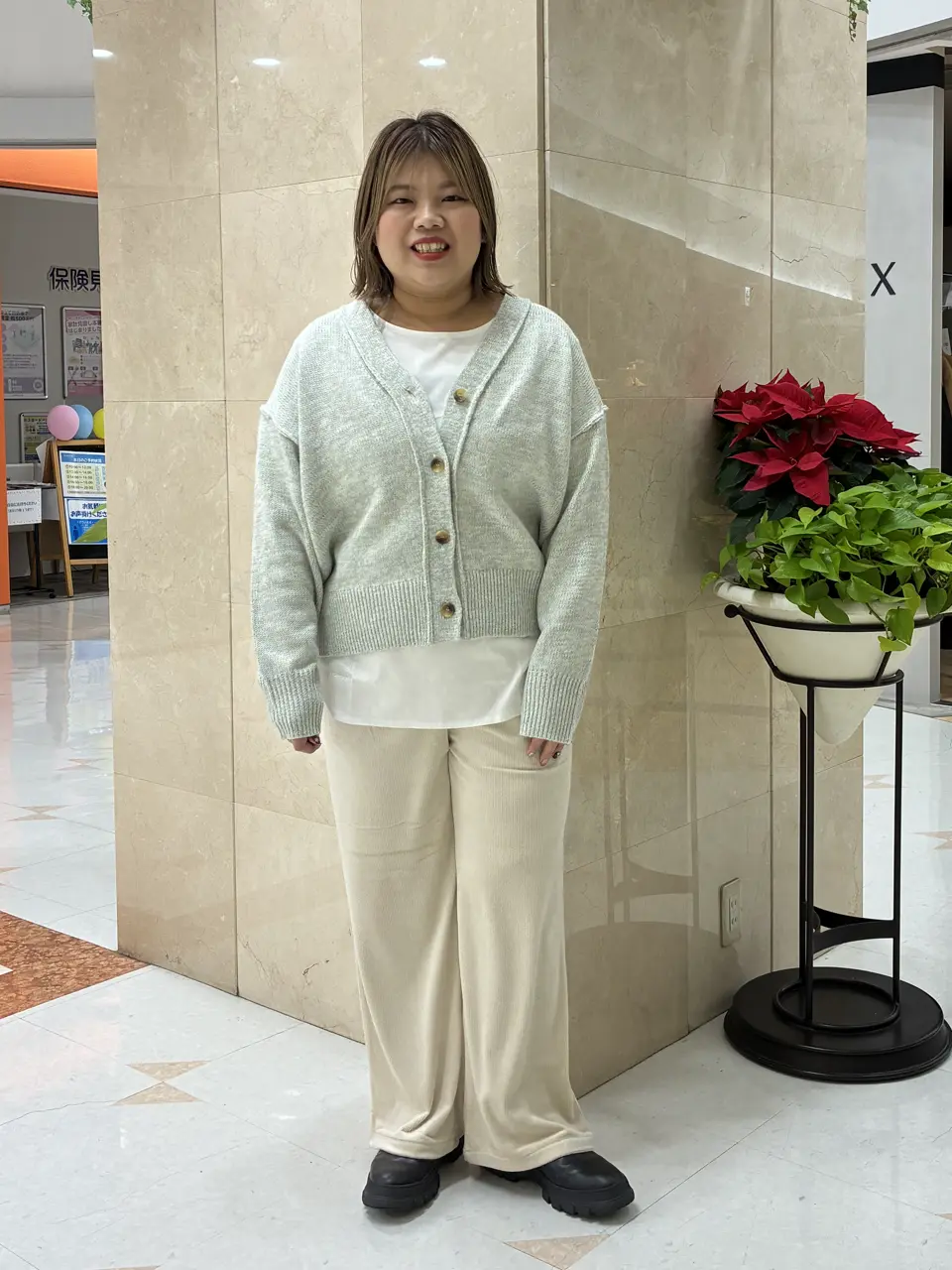 ぽかぽか裏起毛ベロアイージーパンツ/Green Parks（グリーン パークス