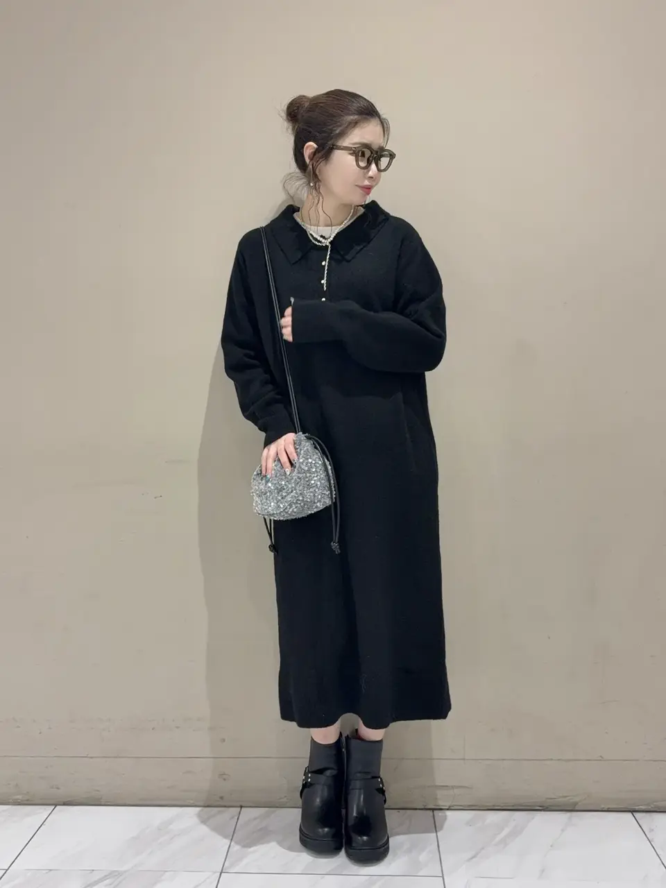 金釦ポロシャツニットワンピース/Green Parks（グリーン パークス）の