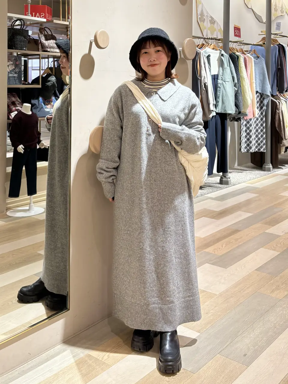 金釦ポロシャツニットワンピース/Green Parks(グリーン パークス)の 金釦ポロシャツニットワンピース/Green Parks(グリーン パークス)の