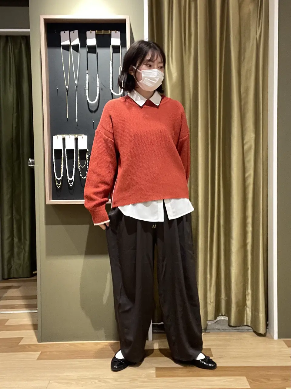 しょくぱんマンさん専用 セブンテン ベーシッククルーネックニット コーラル 洗える/UVカット】クルーネック美ラクるニット(ニット・セーター