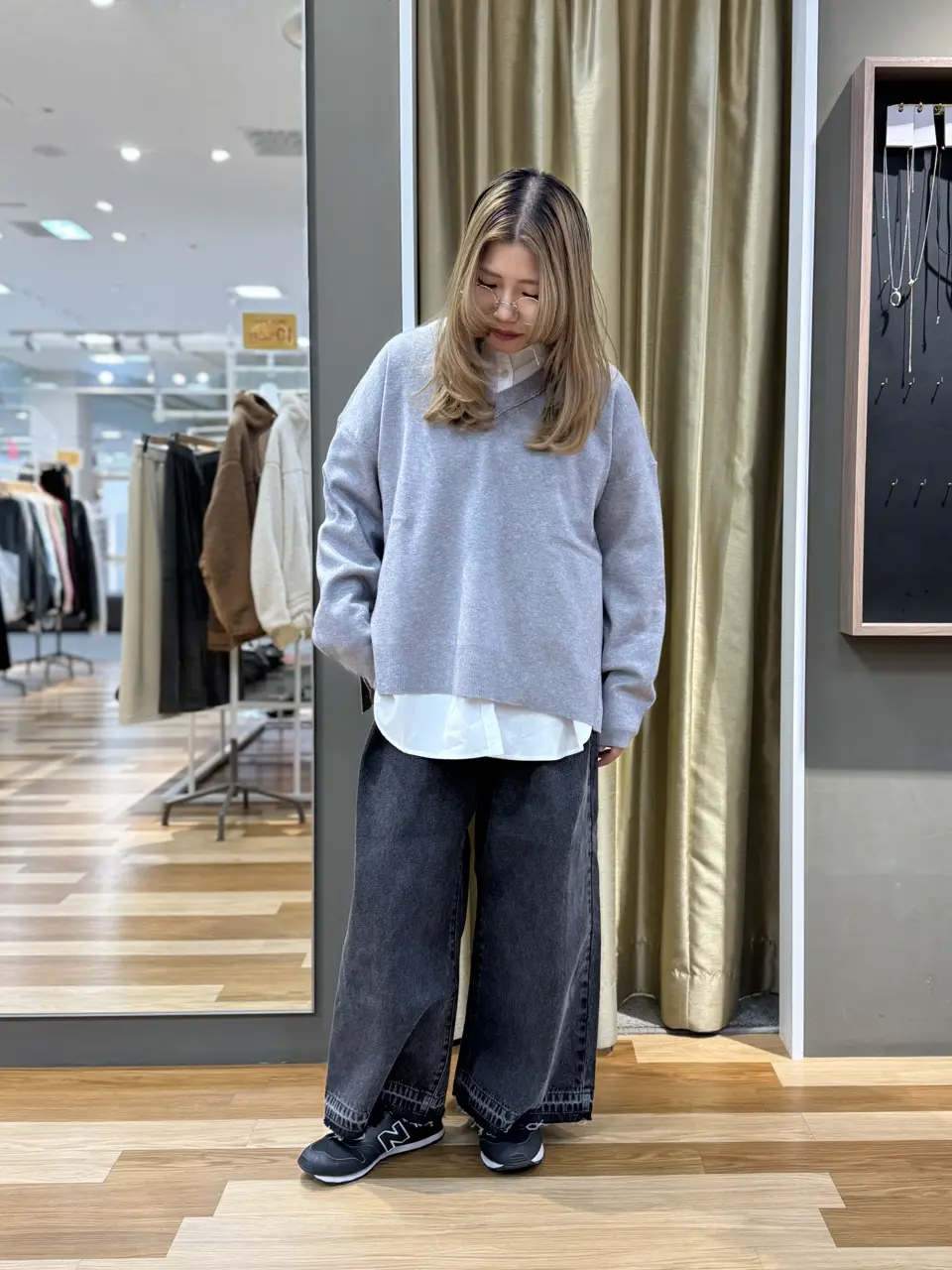 バイパチVネックニットプルオーバー＜静電気軽減＞/AMERICAN HOLIC