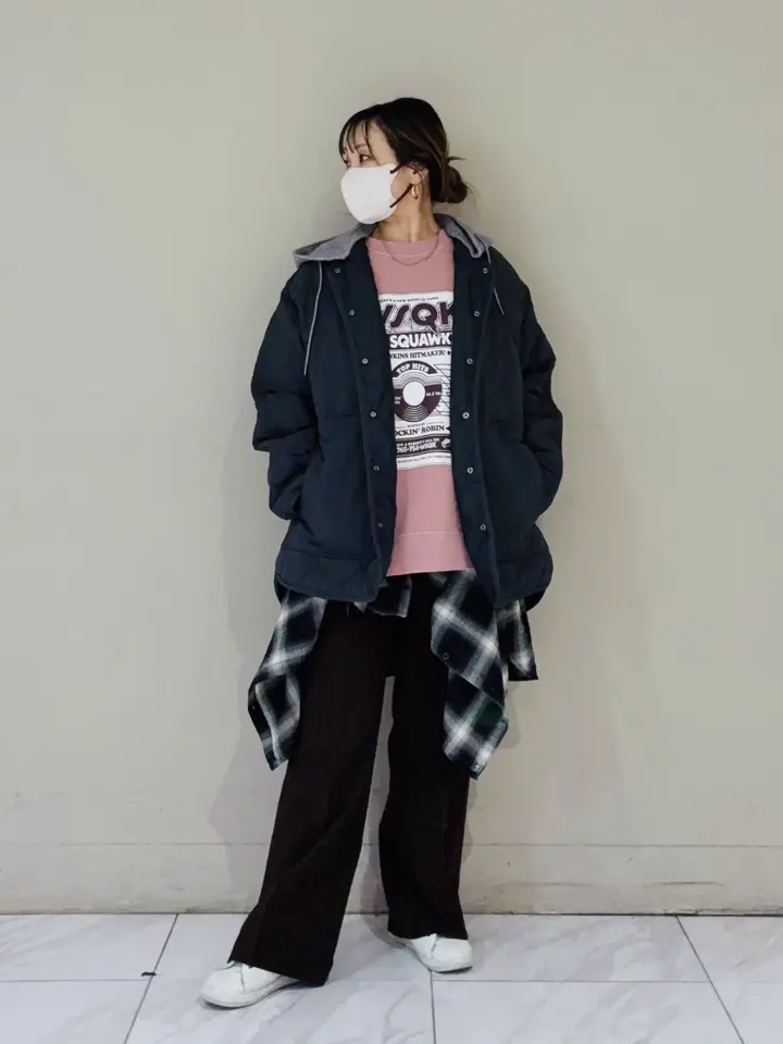 2WAYニットフードキルティングブルゾン/Green Parks（グリーン