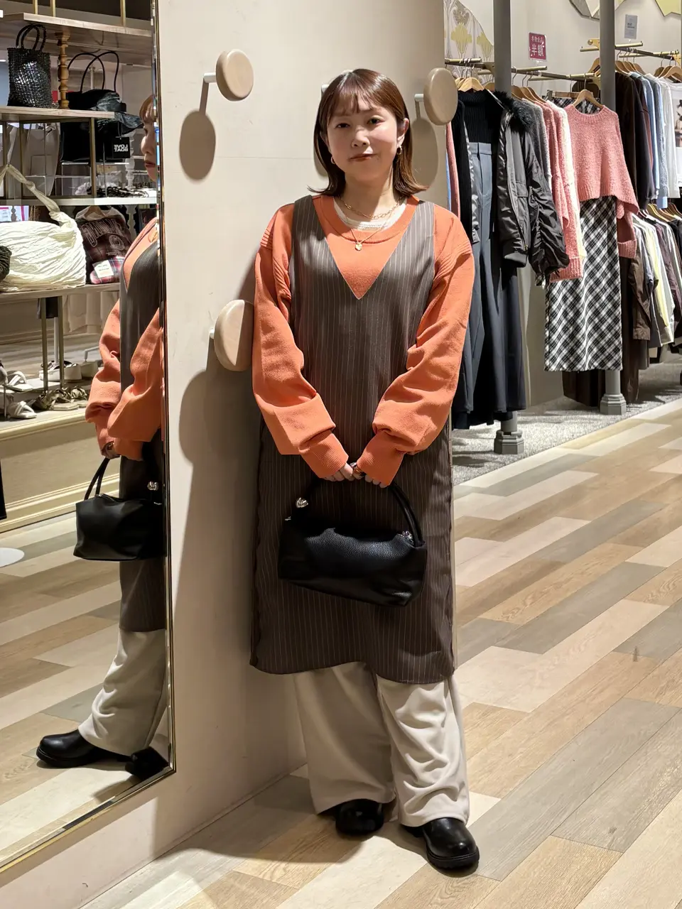 レース付きピンストライプジャンパースカート/CRAFT STANDARD BOUTIQUE