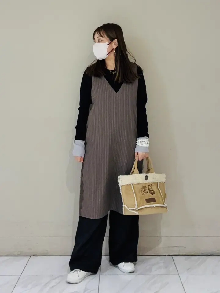 レース付きピンストライプジャンパースカート/CRAFT STANDARD BOUTIQUE