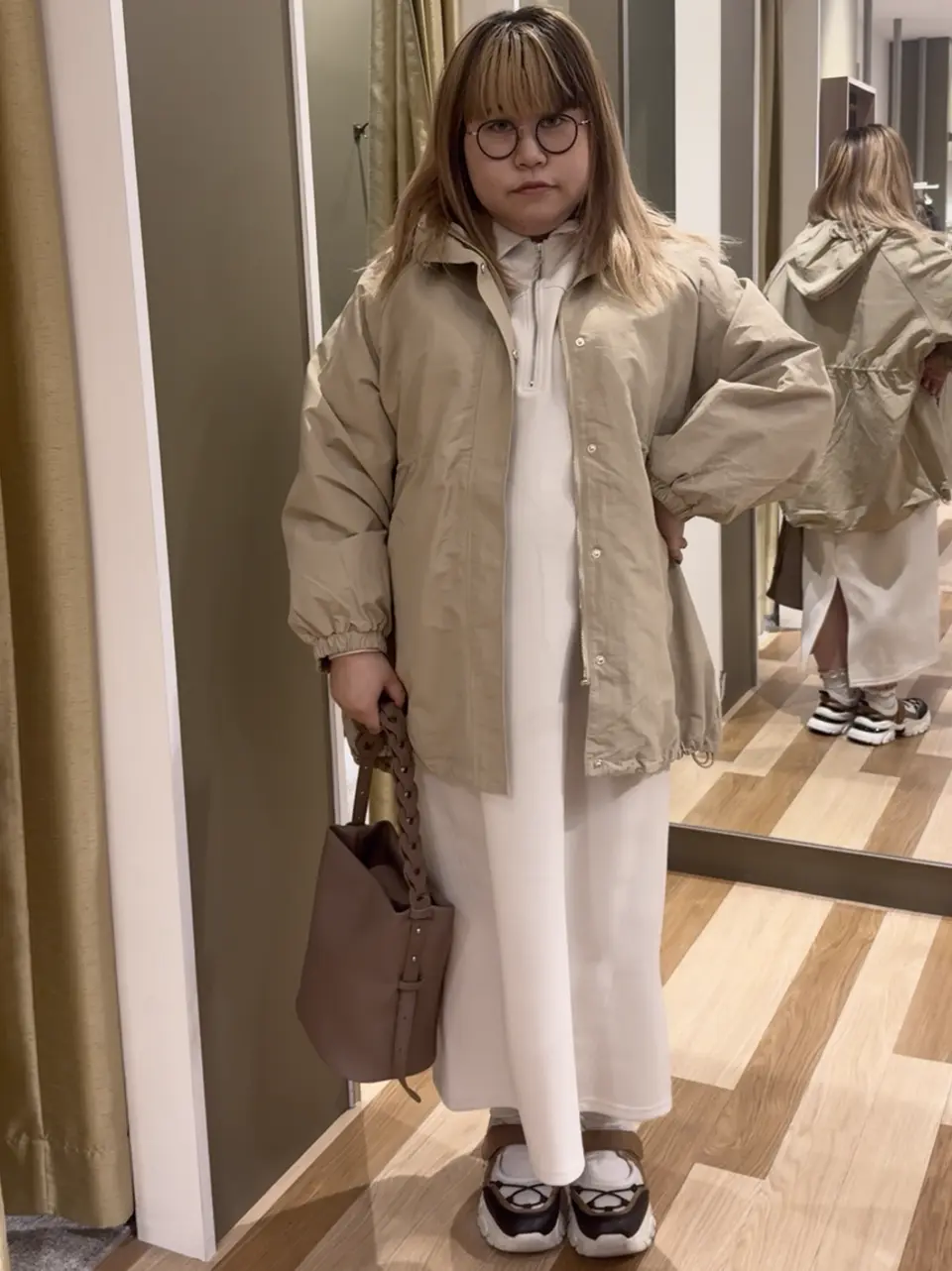 ポロ衿ハーフZIPカットワンピース/Green Parks（グリーン パークス）の