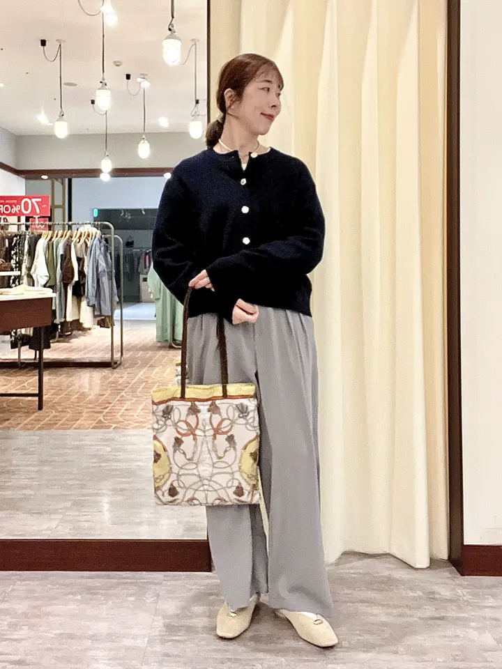 アンチピリング金ボタンニットカーディガン/Green Parks（グリーン