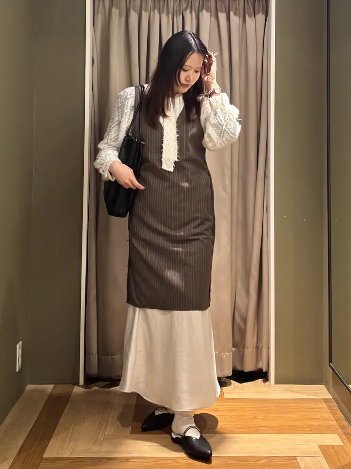 レース付きピンストライプジャンパースカート/CRAFT STANDARD BOUTIQUE