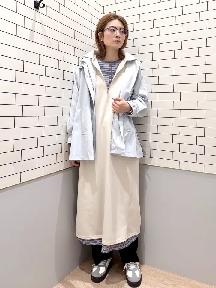 ポロ衿ハーフZIPカットワンピース/Green Parks（グリーン パークス）の