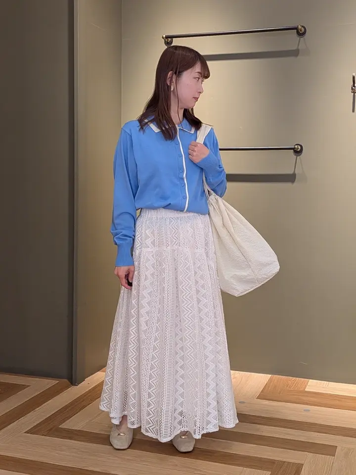≪USED≫ここちニット衿付き配色プルオーバー/Green Parks（グリーン