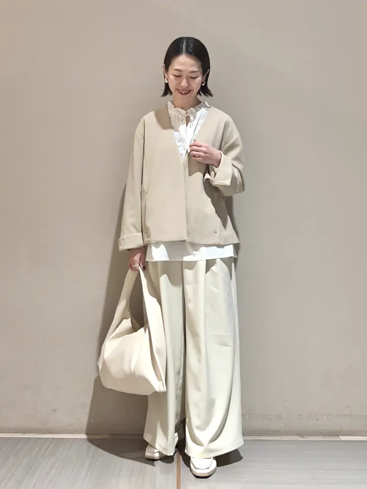 O.洗えてストレッチ ノーカラージャケット/Green Parks（グリーン