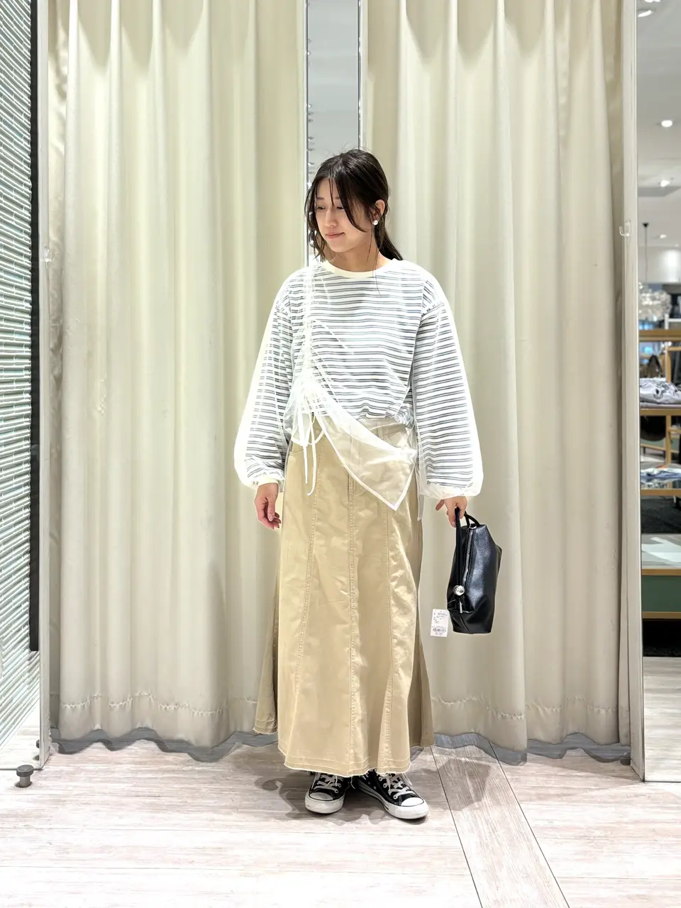 楽天市場】ウエストゴムワイドプリーツスカート [M3546] レディース 