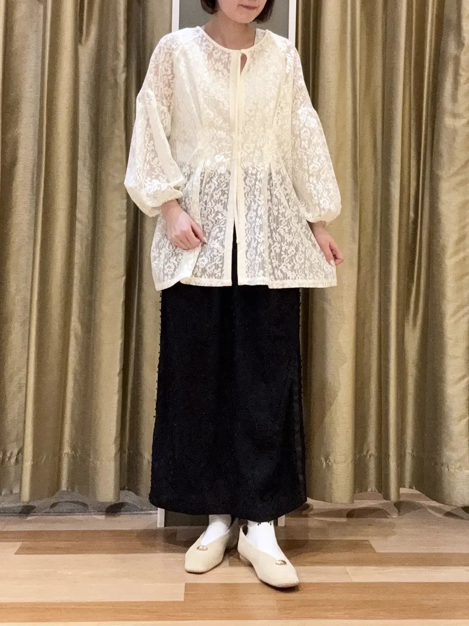 ≪USED≫メッシュレースタック入りプルオーバー/Green Parks（グリーン