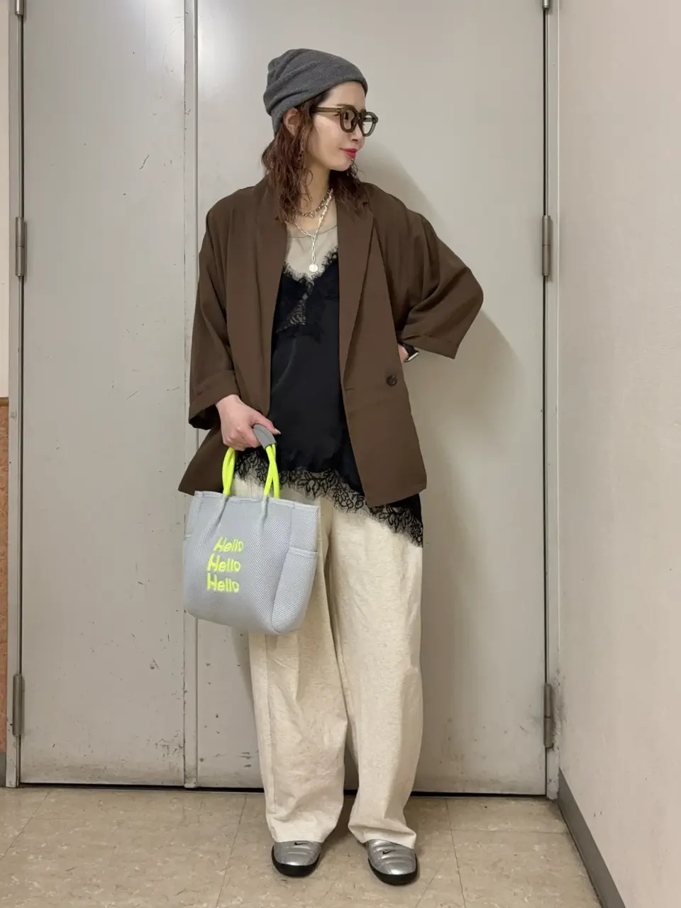 ロープハンドルメッシュトートバッグミニ/Green Parks（グリーン