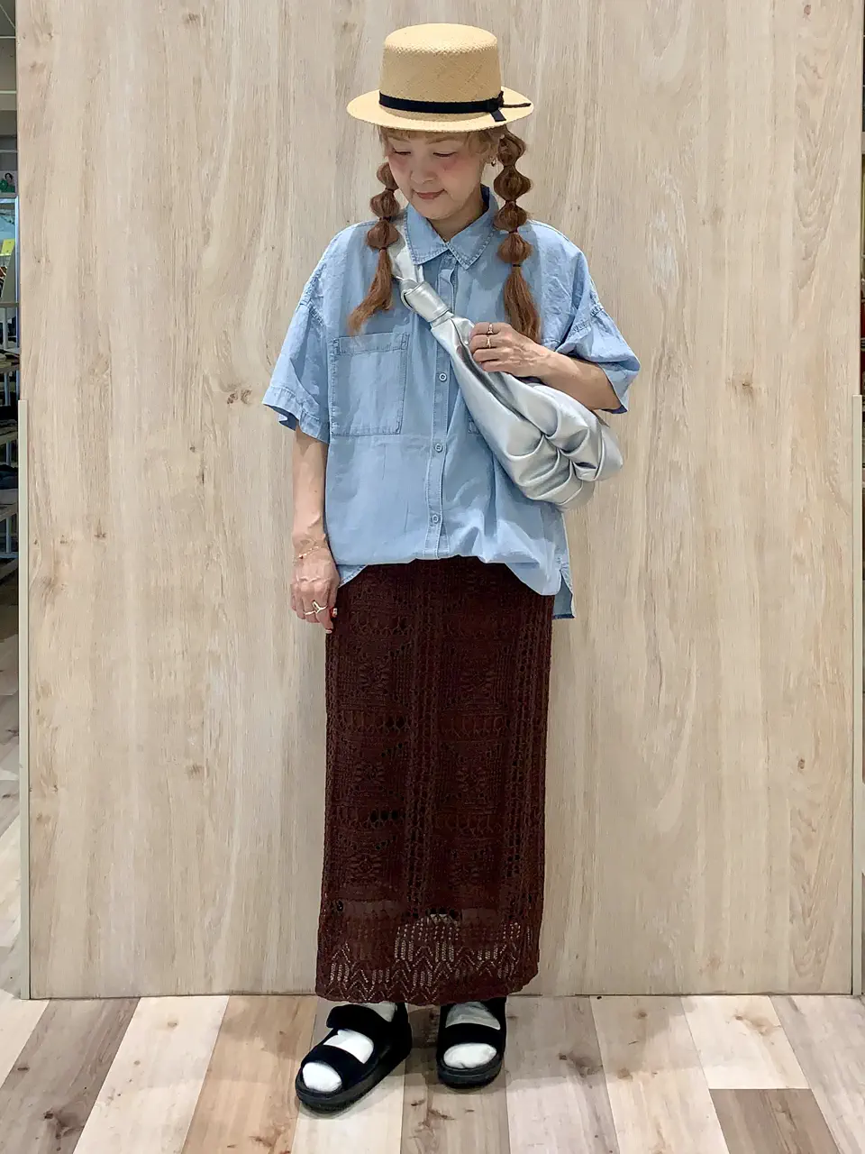 新品タグ付⭐︎DES PRÉS ラミー100% ドット柄　シアー半袖シャツ　36 半袖シアーデニムシャツ/Green Parks（グリーン パークス）のシャツ