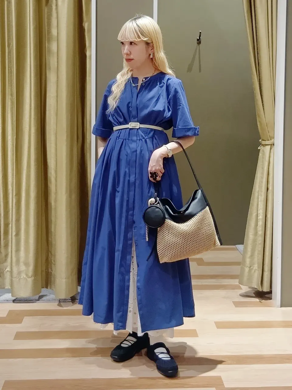 【新品タグ付き】定価29,400円フラジールスカート NARU(ナル) ロイヤルタータン タックロングスカート 656913