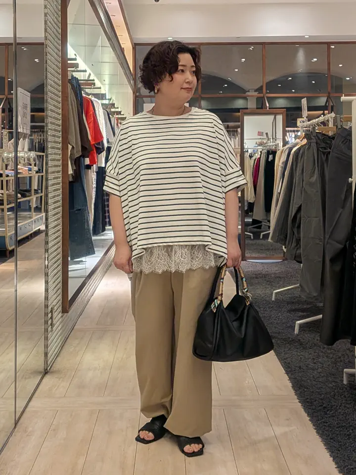 CARON ♡ パフ M アプリコット 適ON】遮熱ドルマンカットプルオーバー/Green Parks（グリーン