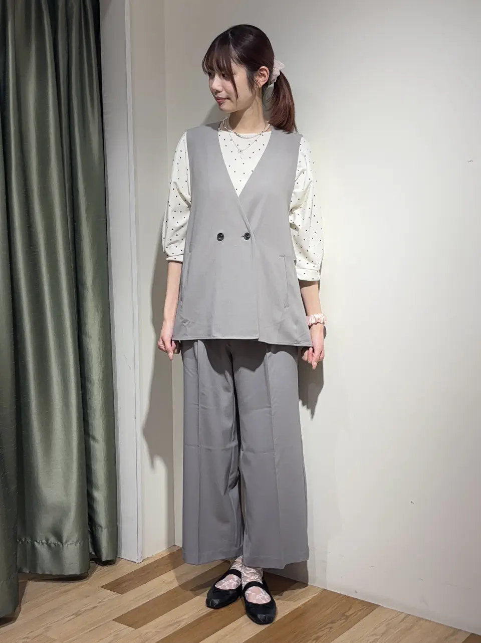 STAUD スタウド パフスリーブ ブラウス ライトグリーン Mサイズ 