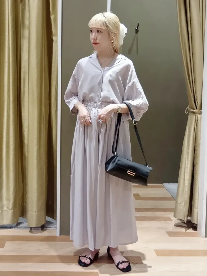 しーちゃん　遮光パンツ　丈長め　グレージュ 接触冷感シルキータッチローンスカーチョ/Green Parks（グリーン