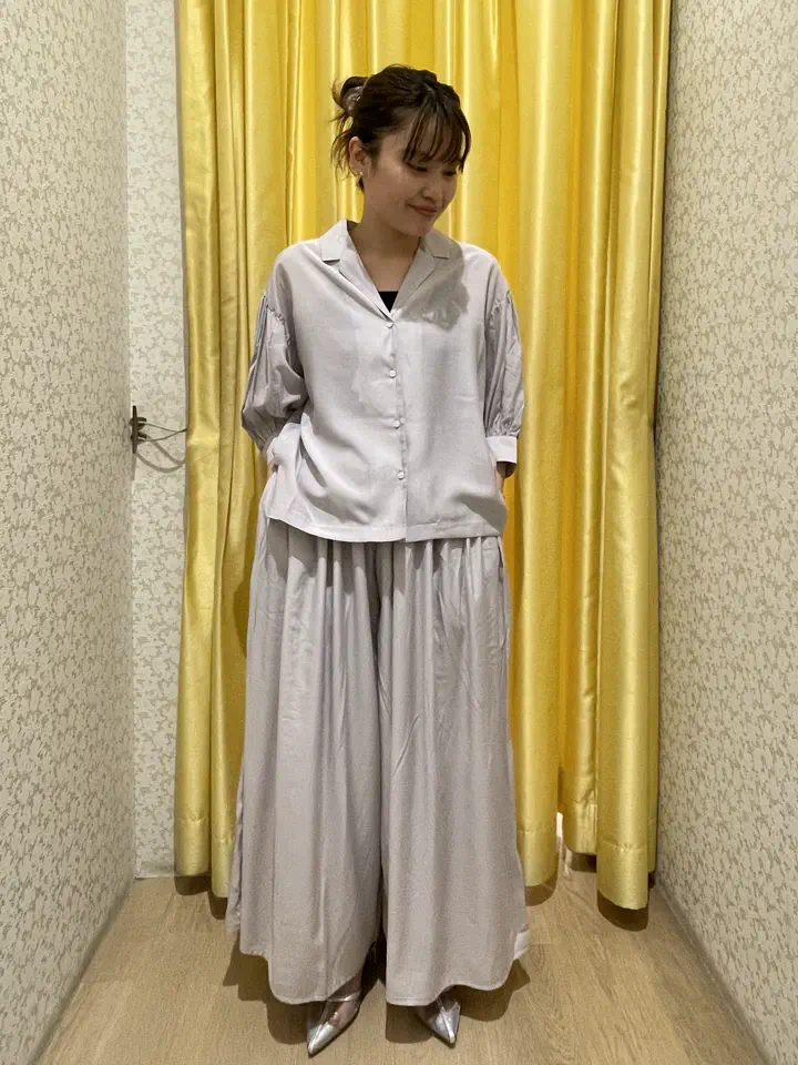 しーちゃん　遮光パンツ　丈長め　グレージュ 接触冷感シルキータッチローンスカーチョ/Green Parks（グリーン