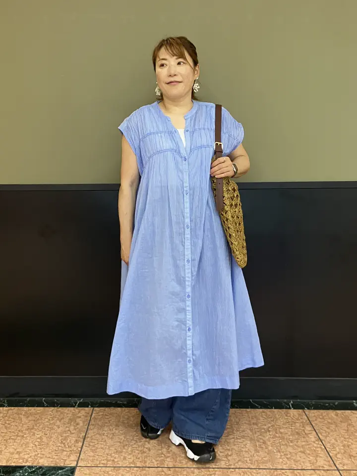 3.1 PhillipLim スカーフ アシンメトリー シャーリング ワンピース フレンチスリーブシャーリングワンピース/Green Parks（グリーン