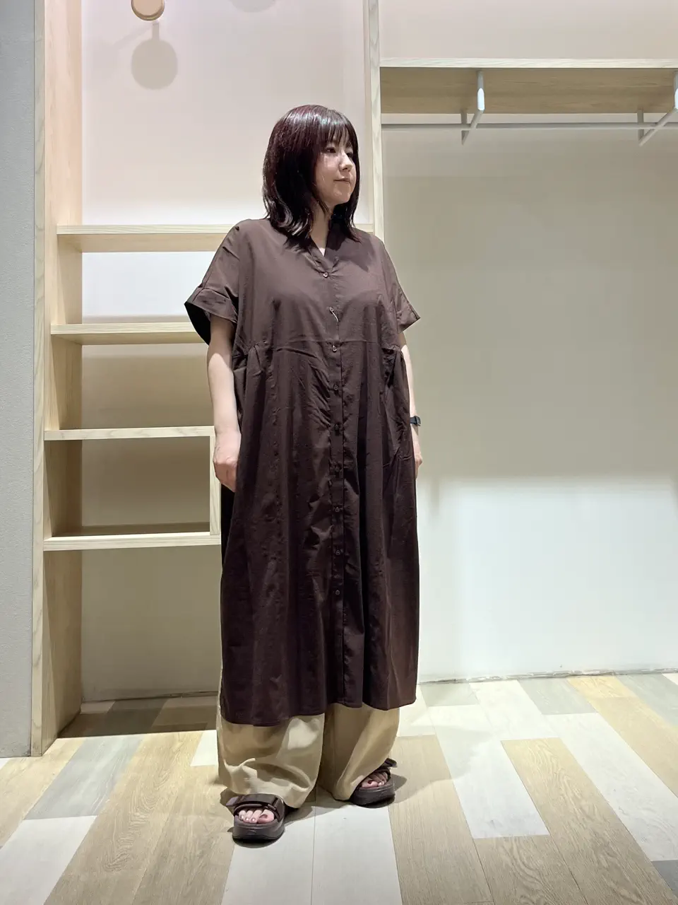 【GWセール】2026SS yori ダークブラウン 半袖シャツワンピース 6/2/2026のしみずの投稿