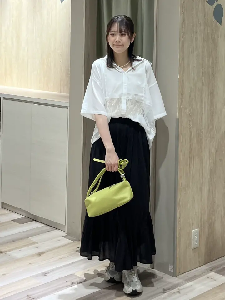 ♥️新品・タグ付♥️MICALLE MICALLE レース切替シャツ ジレ フリー 