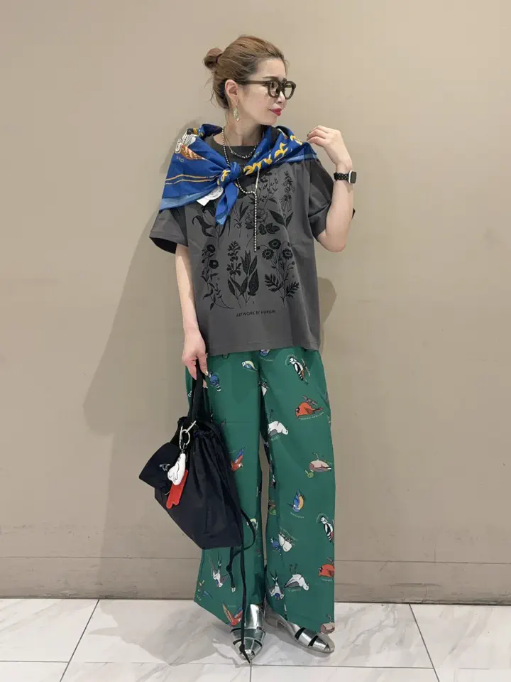 □WITH KURUMI.N フラワーptTシャツ/Green Parks（グリーン パークス