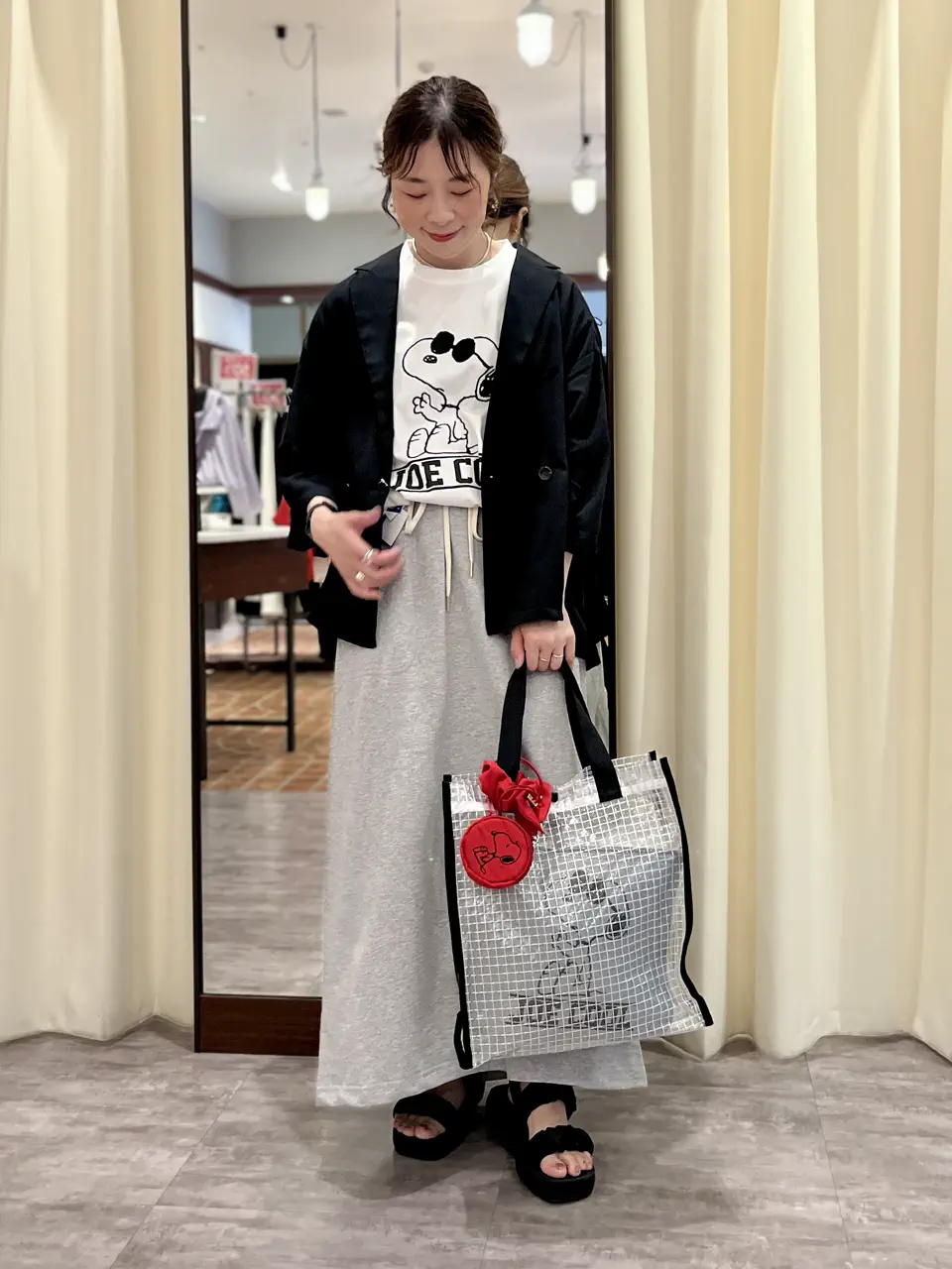 クリーニングのみ新品　定価8万円弱　IENKI IENKI ダウン　スカート Iライン裏毛スカート/Green Parks（グリーン パークス）のタイト