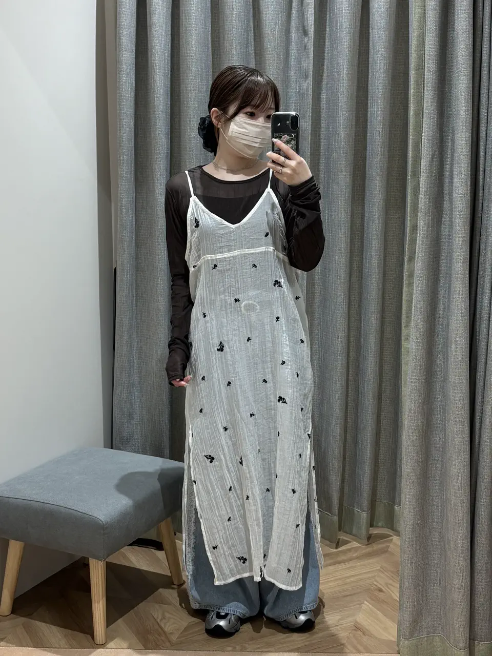 花柄刺繍キャミワンピース/Green Parks（グリーン パークス）のキャミ