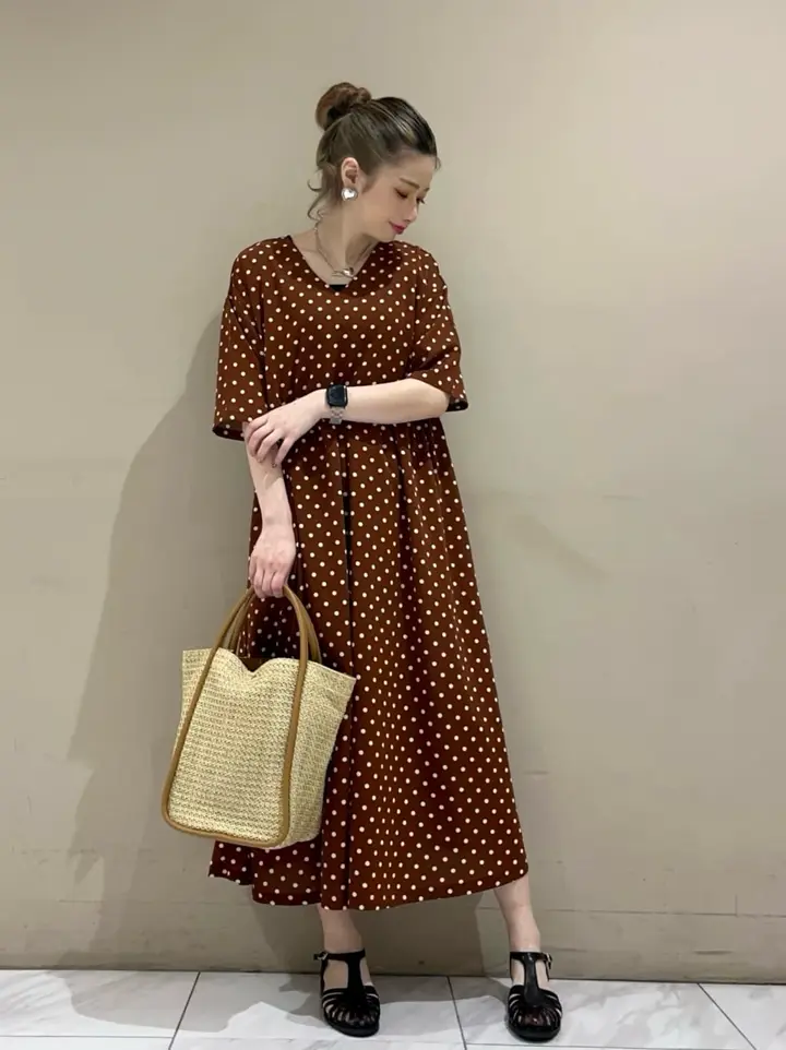 novem9 ドットpt Aラインワンピース/Green Parks（グリーン パークス