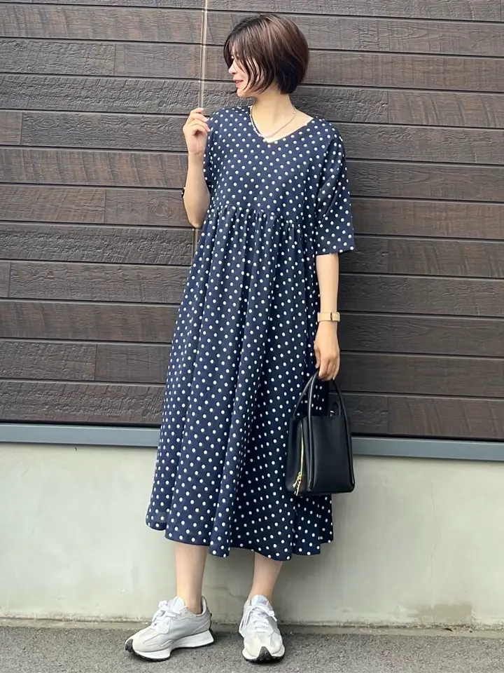 novem9 ドットpt Aラインワンピース/Green Parks（グリーン パークス